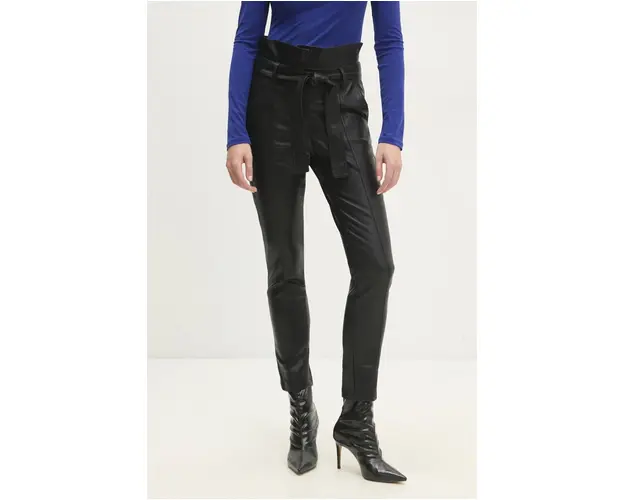 Answear Lab pantaloni femei, culoarea negru, mulata, high waist