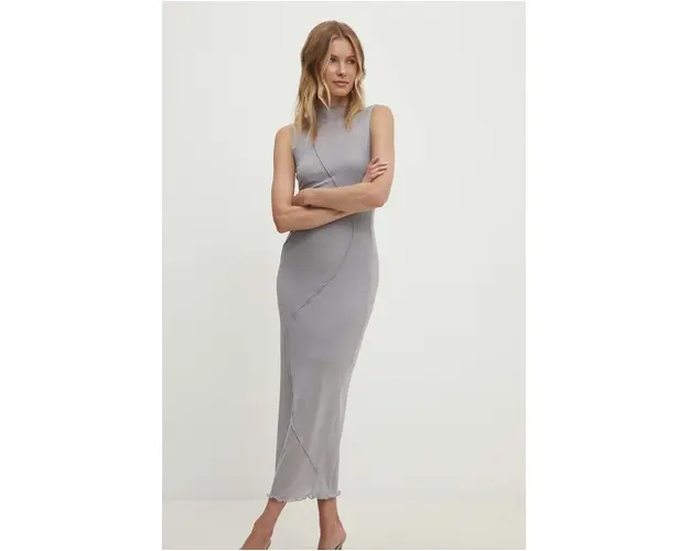 Answear Lab rochie culoarea gri, maxi, mulata