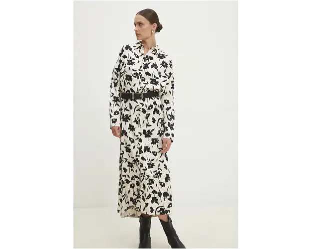Answear Lab rochie culoarea bej, maxi, oversize