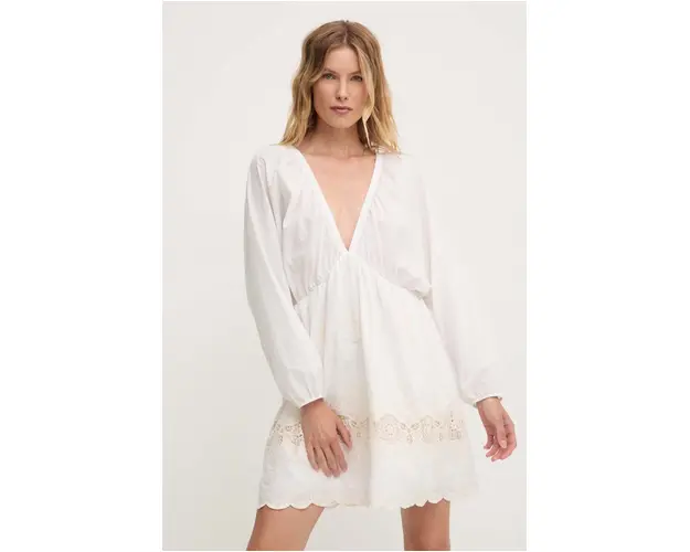 Answear Lab rochie din bumbac culoarea alb, mini, evazati