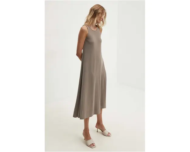 Answear Lab rochie culoarea bej, midi, evazati