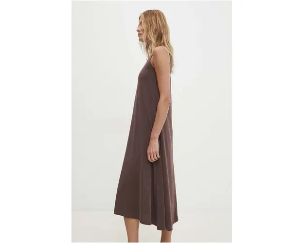 Answear Lab rochie culoarea maro, midi, evazati