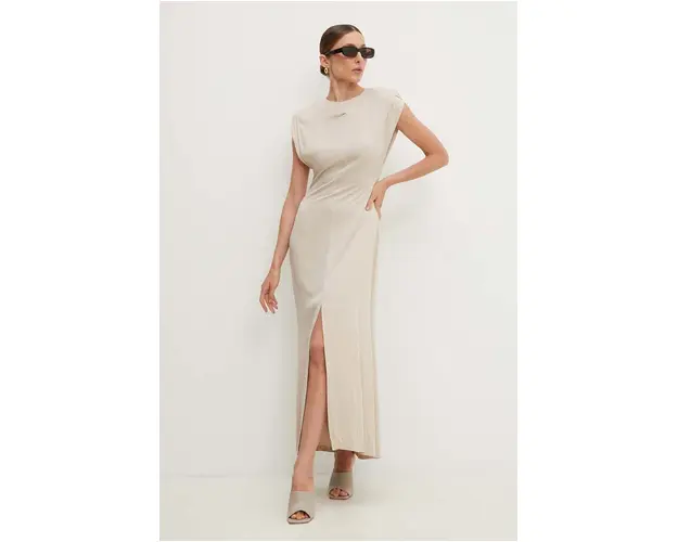 Answear Lab rochie culoarea bej, midi, drept