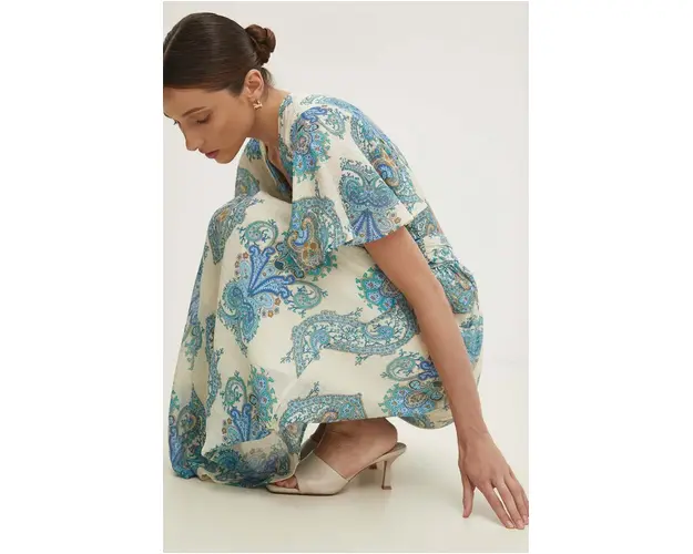 Answear Lab rochie culoarea alb, maxi, evazati