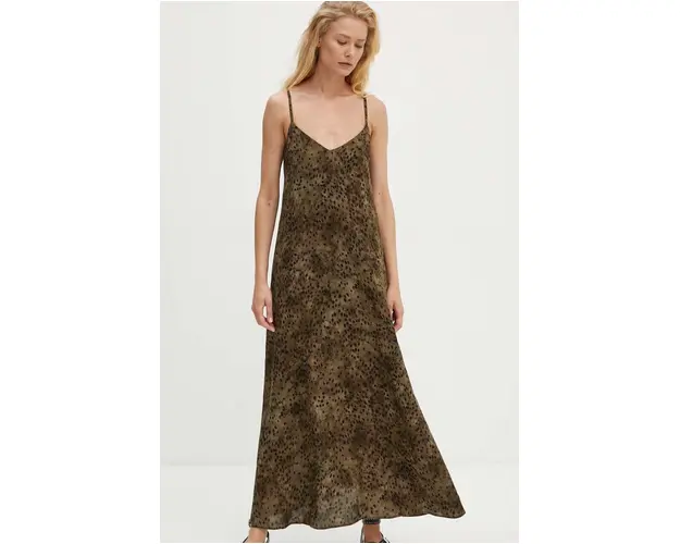 Answear Lab rochie culoarea maro, maxi, oversize