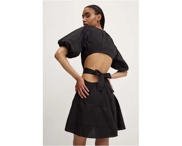 Answear Lab rochie din bumbac culoarea negru, mini, evazati