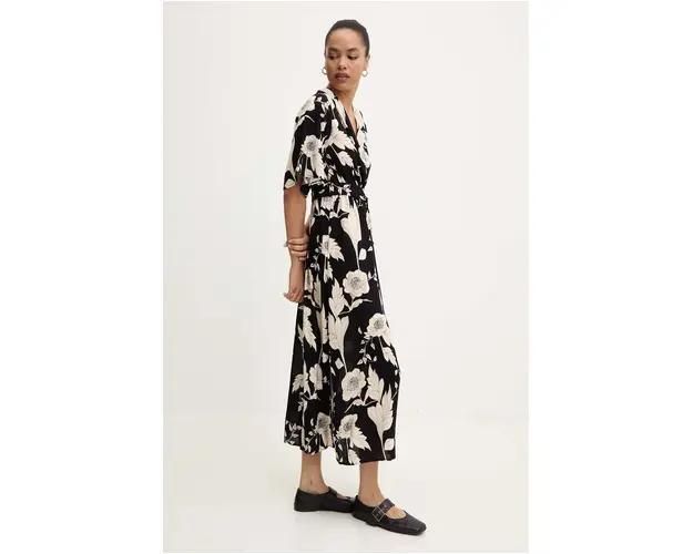 Answear Lab rochie culoarea negru, midi, evazati