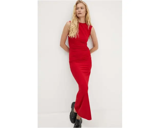 Answear Lab rochie culoarea rosu, maxi, mulata
