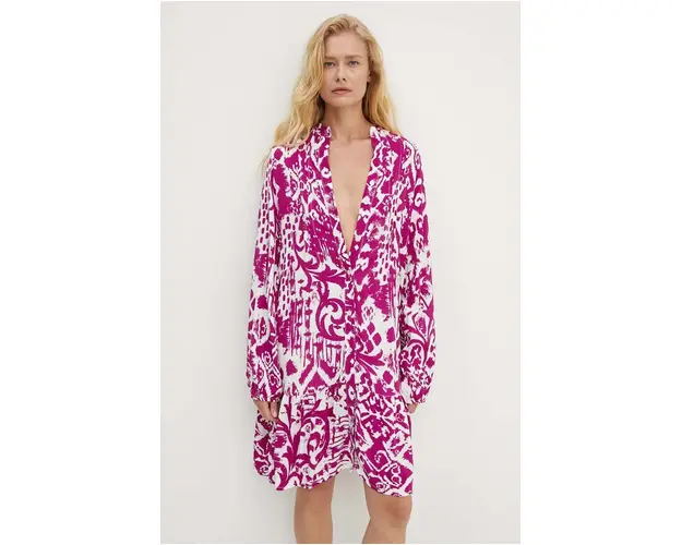 Answear Lab rochie culoarea roz, mini, evazati