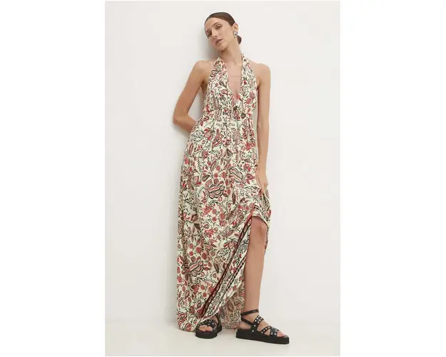 Answear Lab rochie culoarea bej, maxi, evazati
