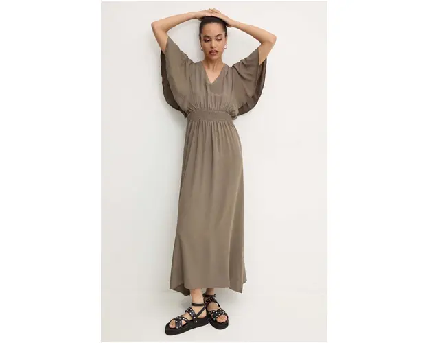 Answear Lab rochie culoarea verde, maxi, evazati