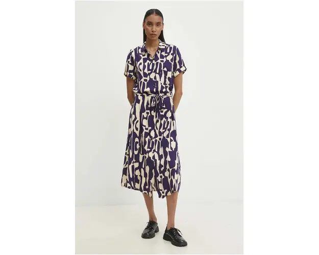Answear Lab rochie culoarea albastru marin, midi, drept