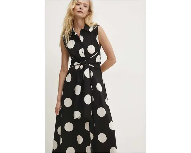 Answear Lab rochie culoarea negru, midi, evazati