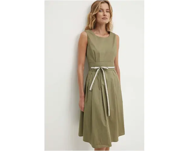 Answear Lab rochie din bumbac culoarea verde, mini, evazati