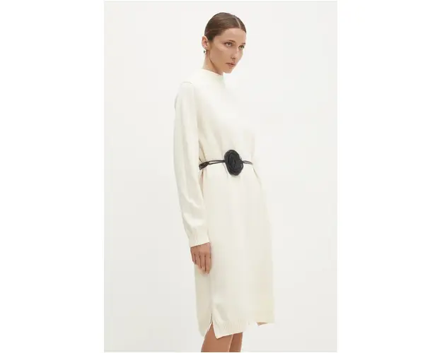 Answear Lab rochie culoarea bej, midi, drept
