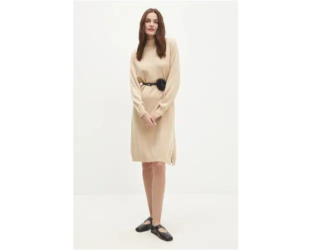 Answear Lab rochie culoarea maro, midi, drept