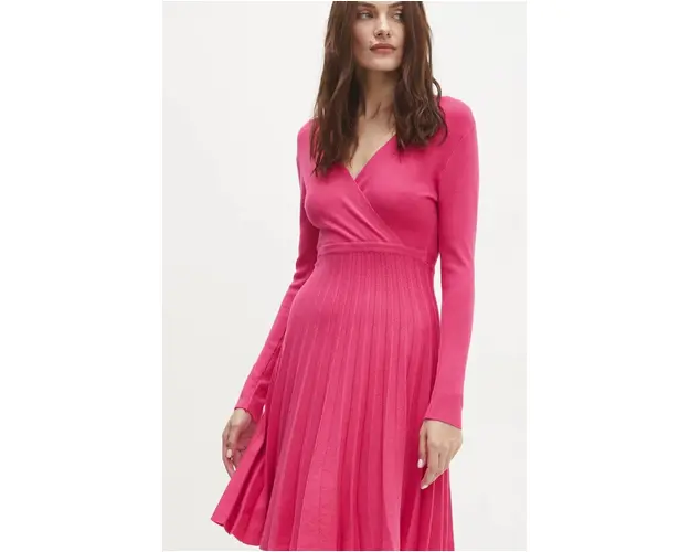 Answear Lab rochie culoarea roz, mini, evazati