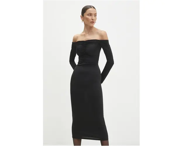 Answear Lab rochie culoarea negru, midi, mulata