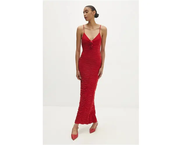 Answear Lab rochie culoarea rosu, maxi, mulata