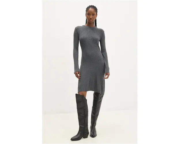 Answear Lab rochie culoarea gri, mini, evazati