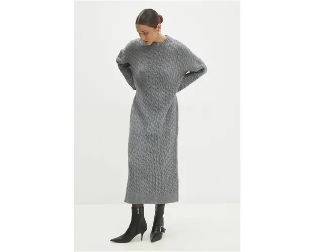 Answear Lab rochie culoarea gri, maxi, oversize
