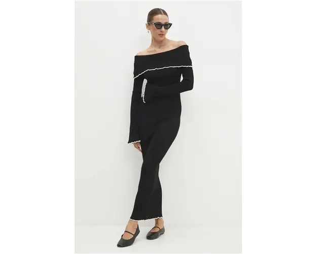 Answear Lab rochie culoarea negru, maxi, mulata