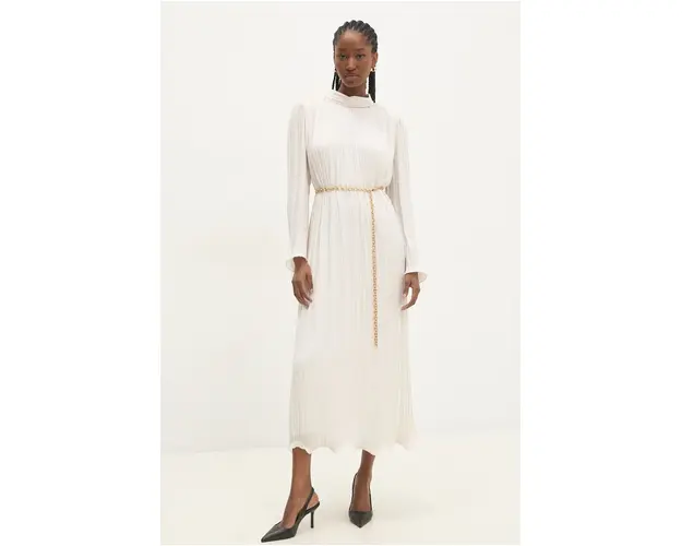 Answear Lab rochie culoarea bej, maxi, oversize