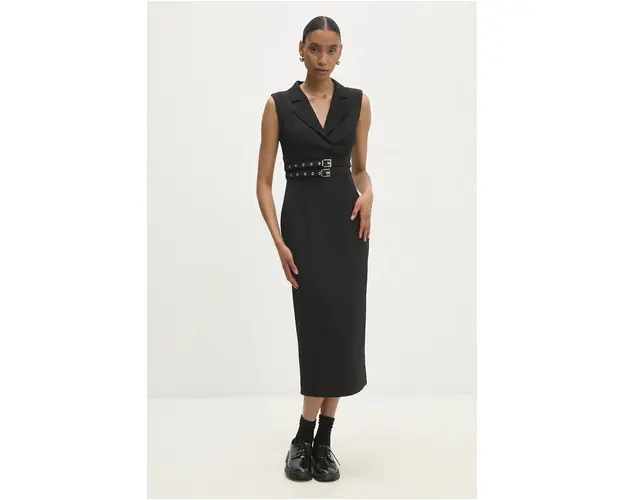 Answear Lab rochie culoarea negru, midi, mulata