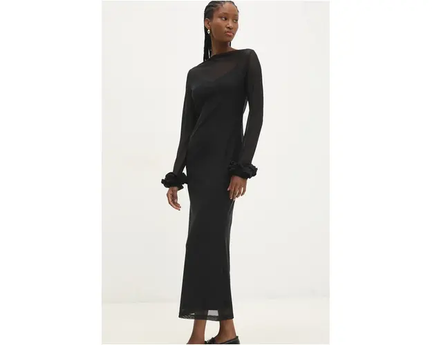 Answear Lab rochie culoarea negru, maxi, mulata