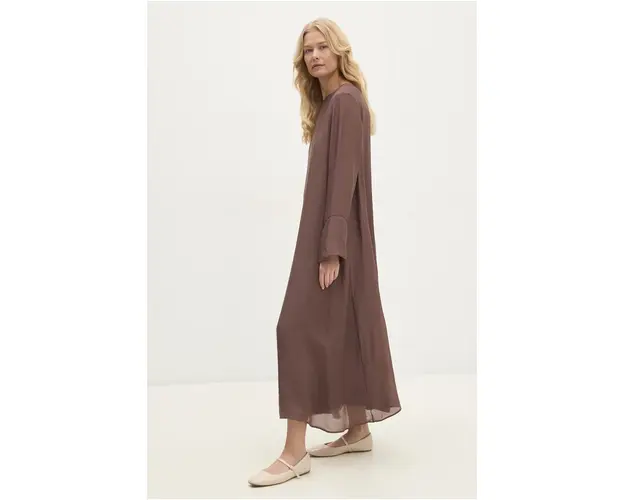 Answear Lab rochie culoarea maro, midi, drept