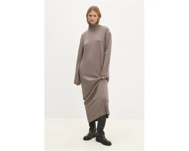 Answear Lab rochie culoarea gri, maxi, drept
