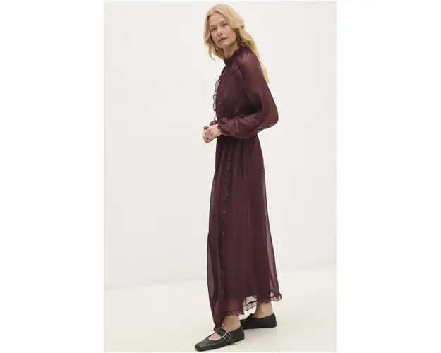 Answear Lab rochie culoarea bordo, maxi, drept