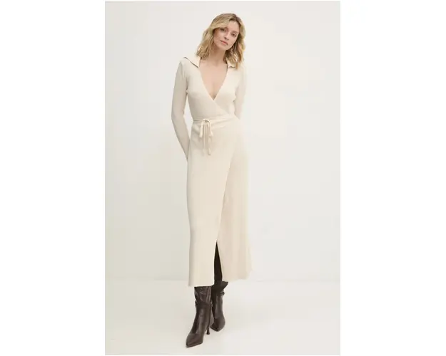 Answear Lab rochie culoarea bej, maxi, mulata