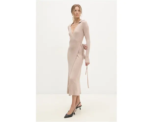 Answear Lab rochie culoarea bej, maxi, mulata