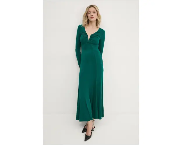 Answear Lab rochie culoarea verde, maxi, evazati