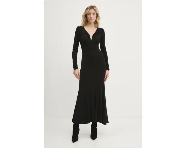 Answear Lab rochie culoarea negru, maxi, evazati
