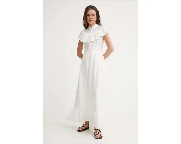 Answear Lab rochie culoarea alb, maxi, evazati