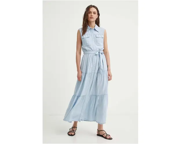 Answear Lab rochie jeans maxi, evazati
