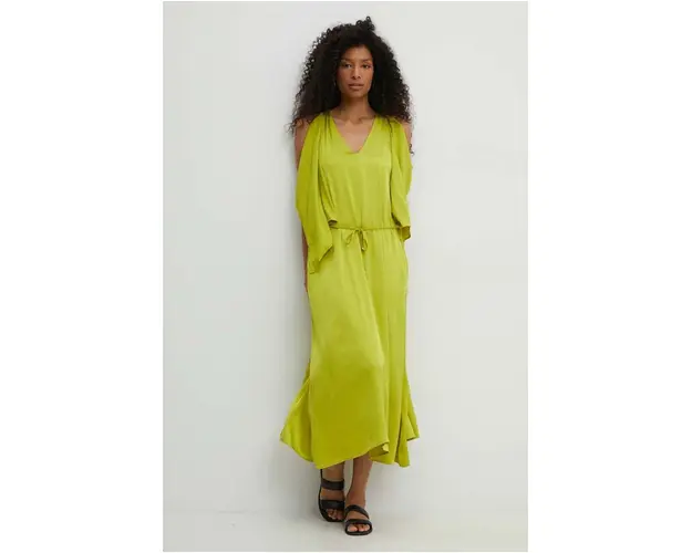 Answear Lab rochie culoarea verde, maxi, evazati