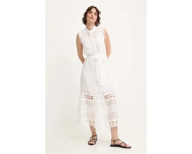 Answear Lab rochie culoarea alb, maxi, evazati