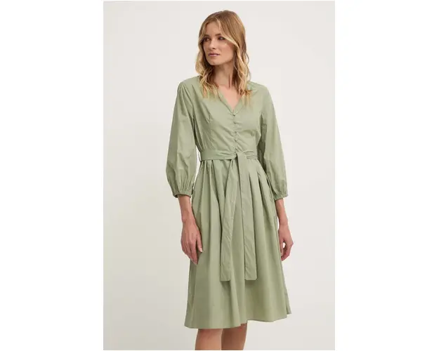 Answear Lab rochie din bumbac culoarea verde, mini, evazati