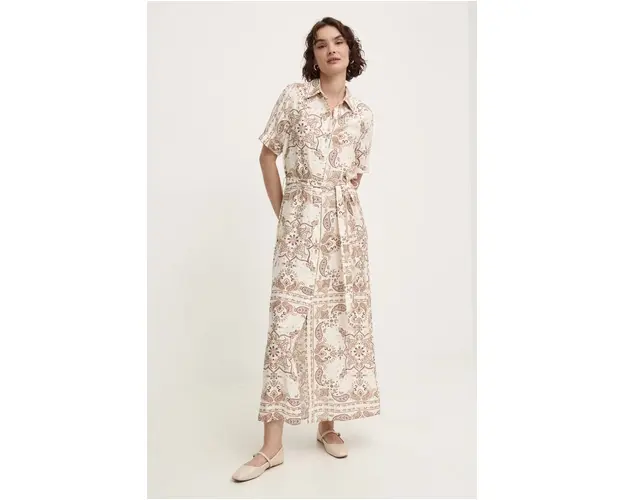 Answear Lab rochie culoarea bej, maxi, evazati