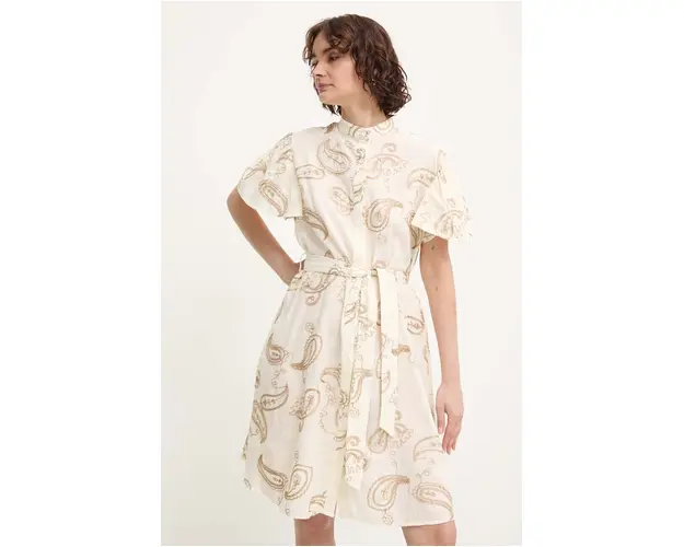 Answear Lab rochie din bumbac culoarea bej, mini, evazati
