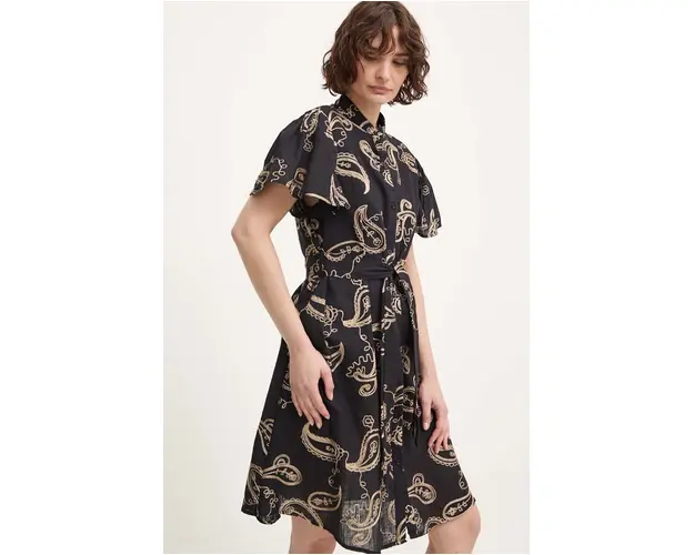 Answear Lab rochie din bumbac culoarea negru, mini, evazati