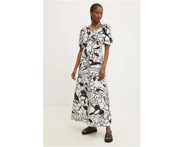 Answear Lab rochie din bumbac culoarea negru, maxi, evazati