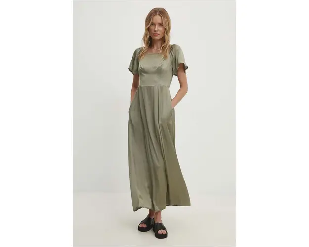 Answear Lab rochie culoarea verde, maxi, evazati