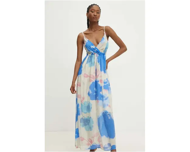 Answear Lab rochie din matase maxi, evazati