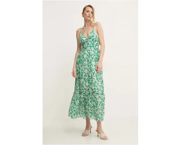 Answear Lab rochie culoarea verde, maxi, evazati