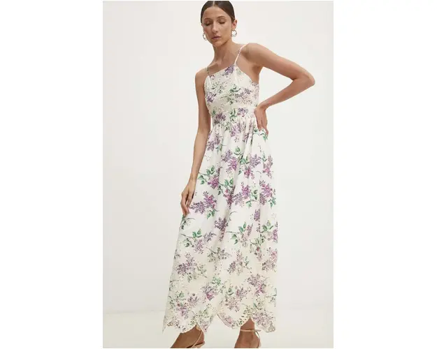 Answear Lab rochie culoarea alb, maxi, evazati