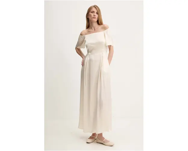 Answear Lab rochie culoarea bej, maxi, evazati